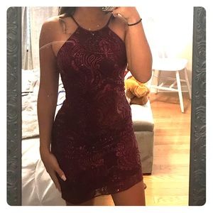 Red detailed homecoming dress